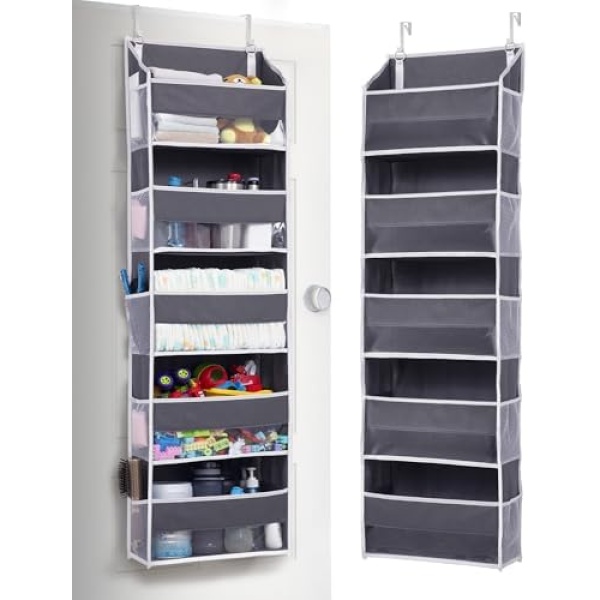 ULG 1 Pack Over Door Organizer with 5 Large Pockets 10 Mesh Side Pockets